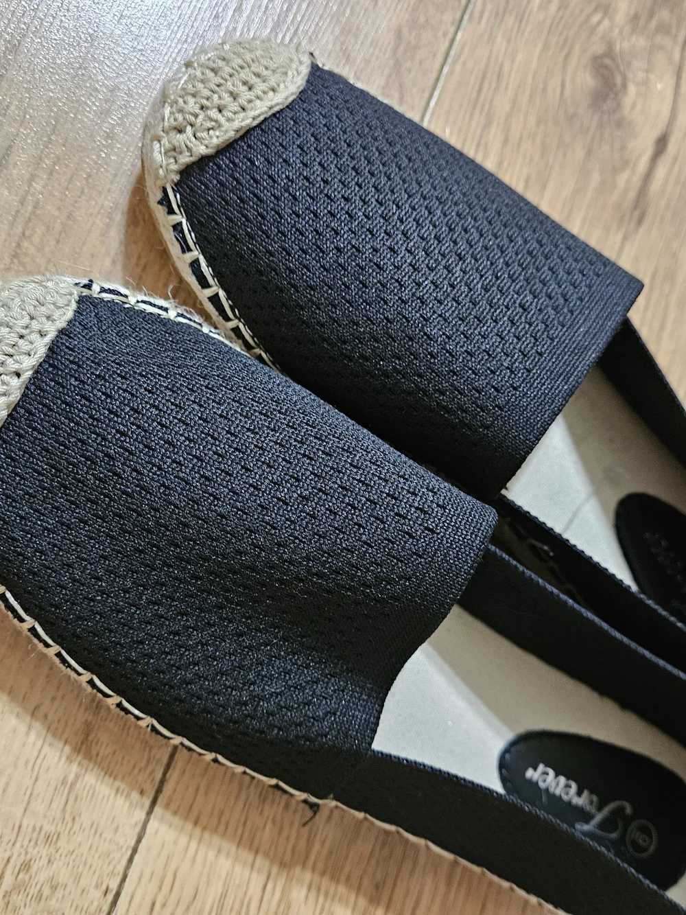 Casual Black Forever Espadrille Slip-On Shoes -